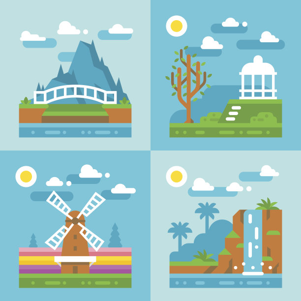 平面设计春季自然景观图片下载