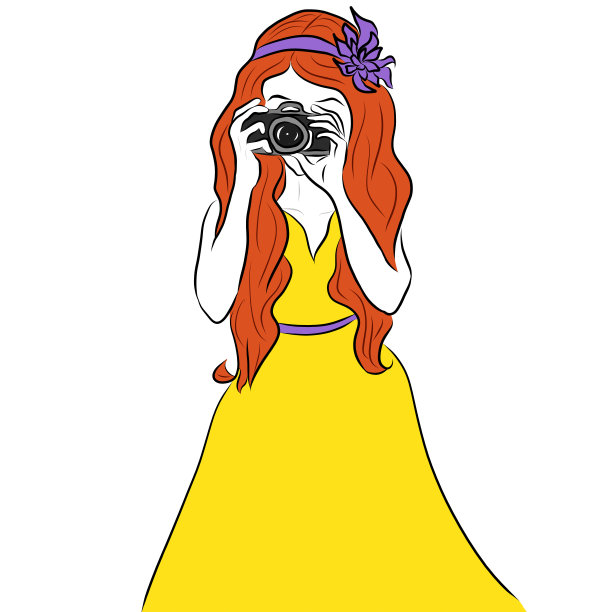 带着相机的摄影师女孩图片下载