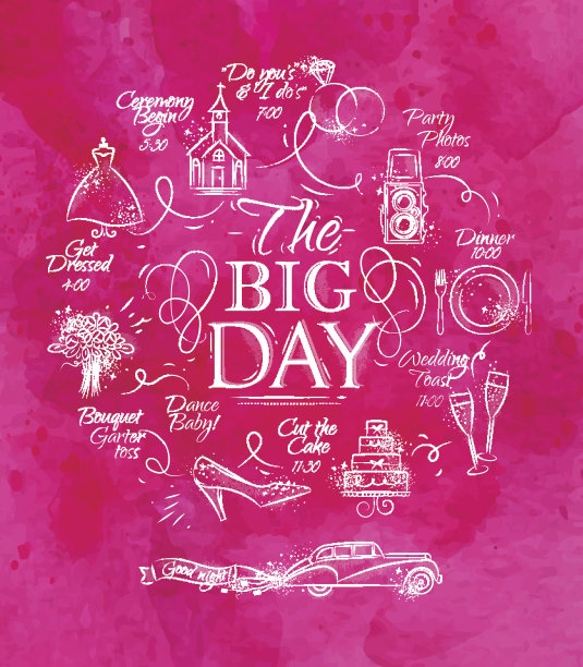 婚礼时间粉红色图片下载