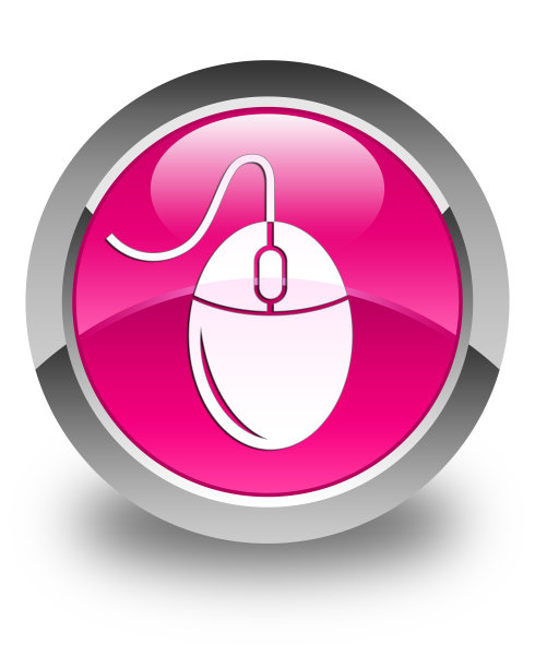 鼠标图标亮粉色圆形按钮图片下载