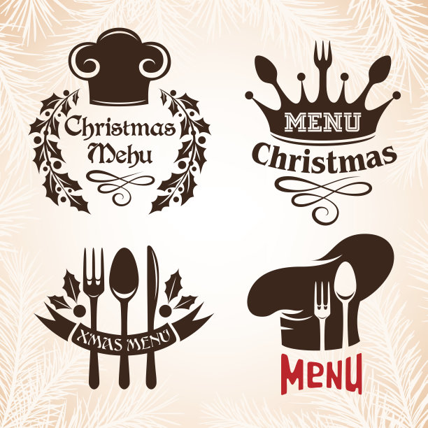 圣诞节菜单标志合集素材图片