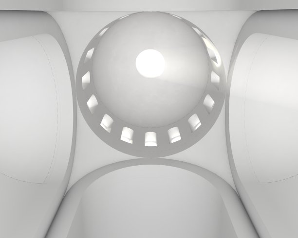 抽象空白色教堂内部3d图片下载