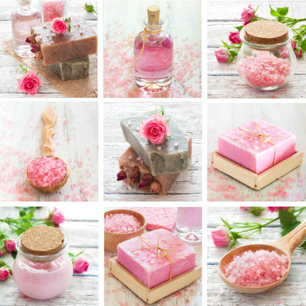 玫瑰温泉拼贴图片下载