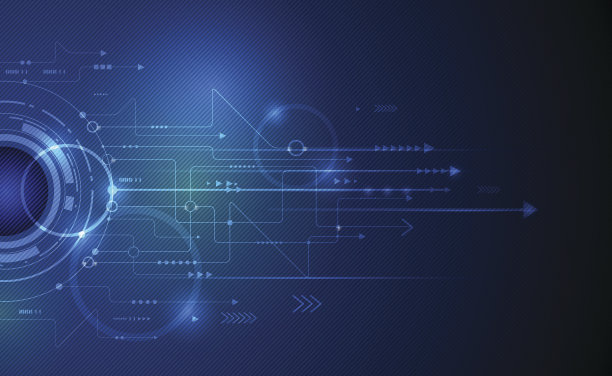 矢量插图抽象未来的眼球在电路板上素材图片