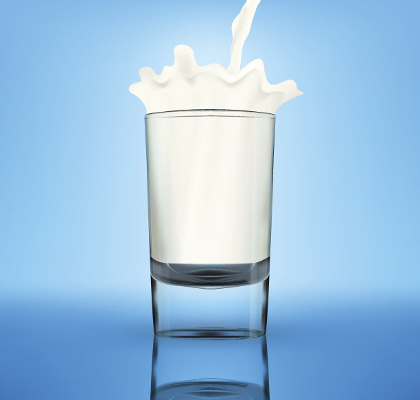 矢量牛奶溅在玻璃上素材图片