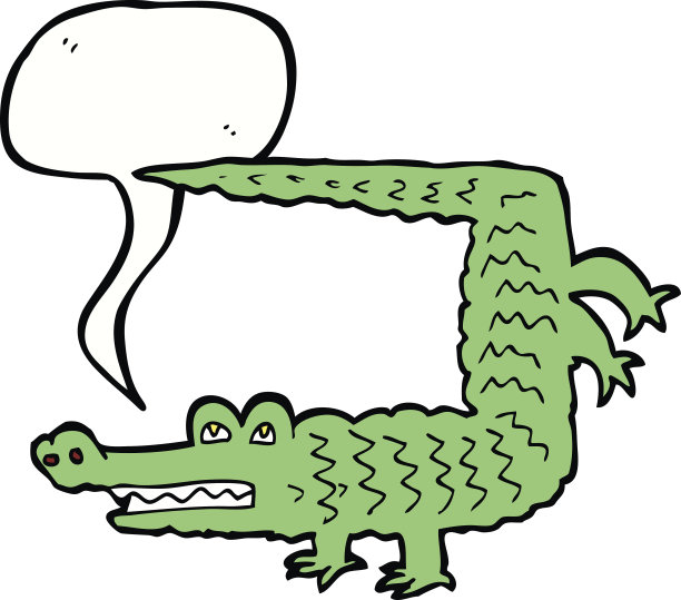 卡通鳄鱼与语音泡泡图片下载