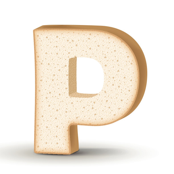 3d吐司字母P图片下载
