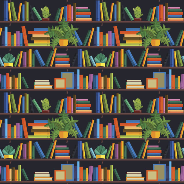 平线彩色无缝的书本图案孤立在白色上图片下载