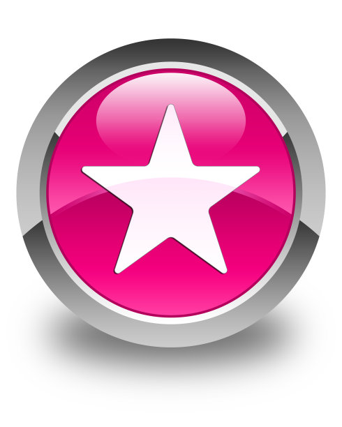 星星图标亮粉色圆形按钮图片下载