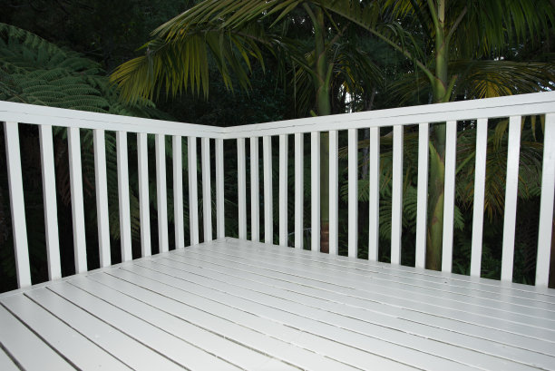 新油漆的木材甲板图片下载