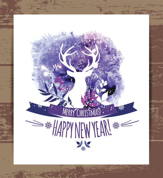 鹿圣诞插图。图片下载