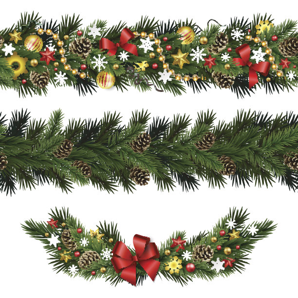 无缝的设计元素为圣诞和新年设计图片下载