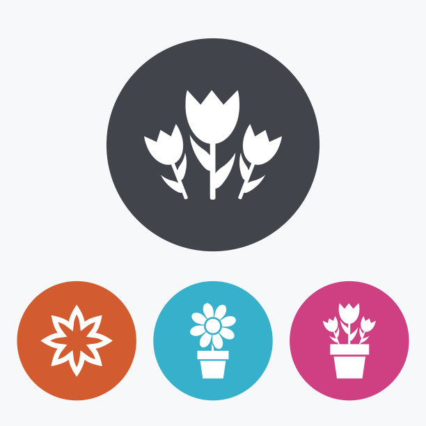 花朵图标。玫瑰花束的象征。图片下载