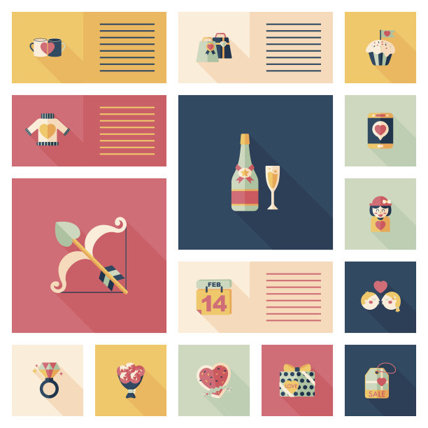 情人节吗?s Day ui平面设计背景集，eps10图片下载