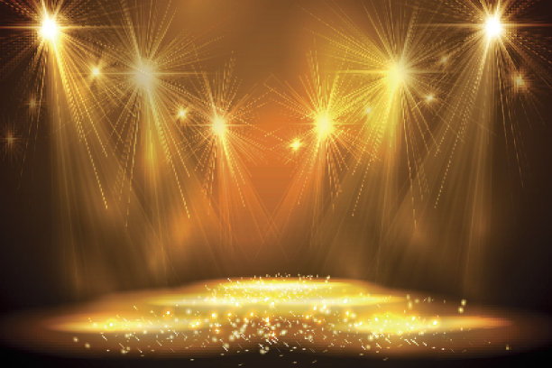 舞台上的聚光灯和烟雾图片下载