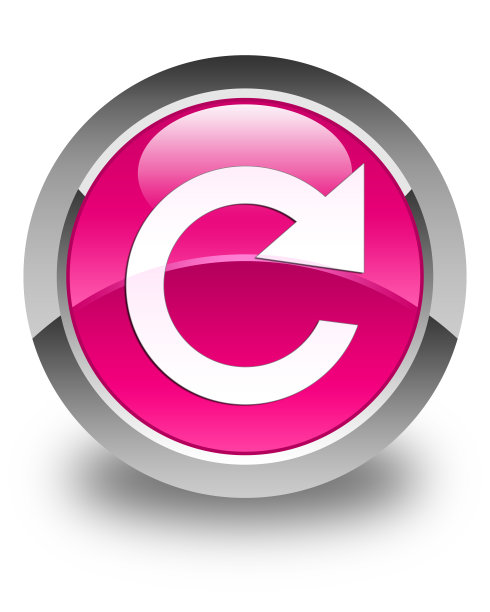 回复旋转图标亮粉色圆形按钮图片下载