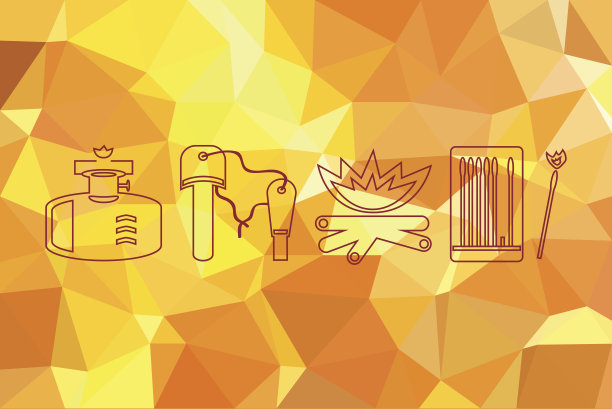 火图标设置在火焰火背景。图片下载