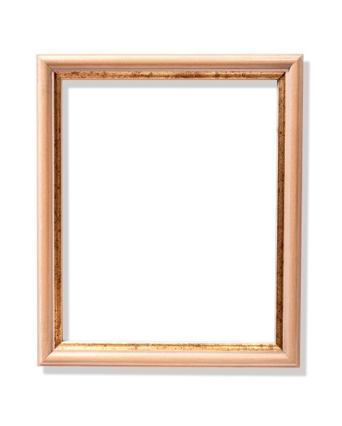 镜框与破旧的金色隔离在白色图片下载