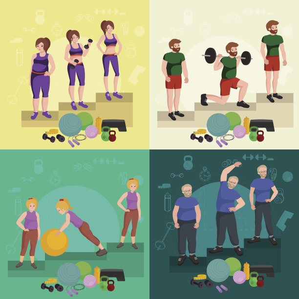 减肥前后人们的概念适应度矢量说明图片下载