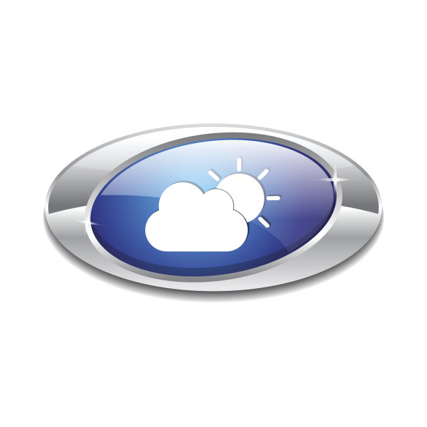 阳光云蓝色矢量按钮图标图片下载