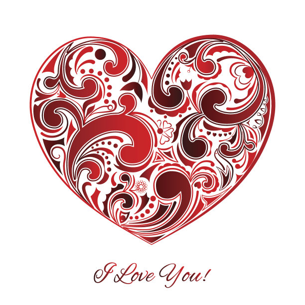 用卷发做成的大红心图片下载