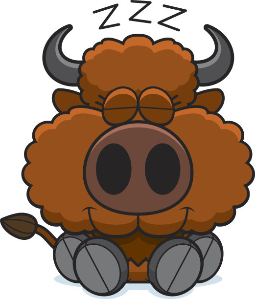 卡通水牛打盹图片下载