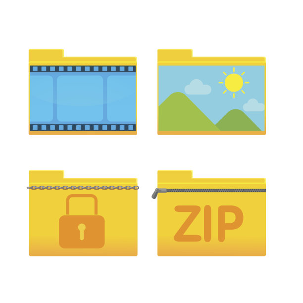 文件夹图标设计风格集向量图片下载