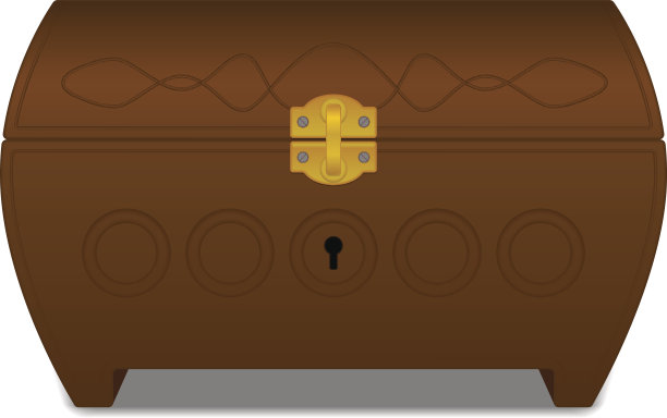 带锁的棕色矢量棺材图片下载
