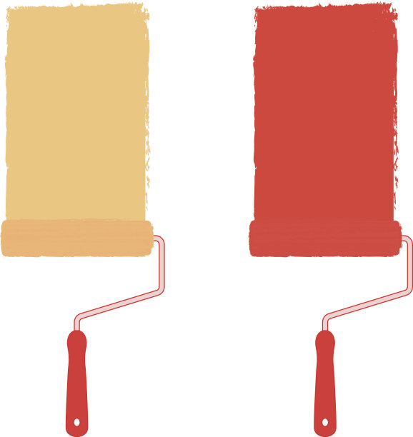 绿色和红色漆辊图片下载