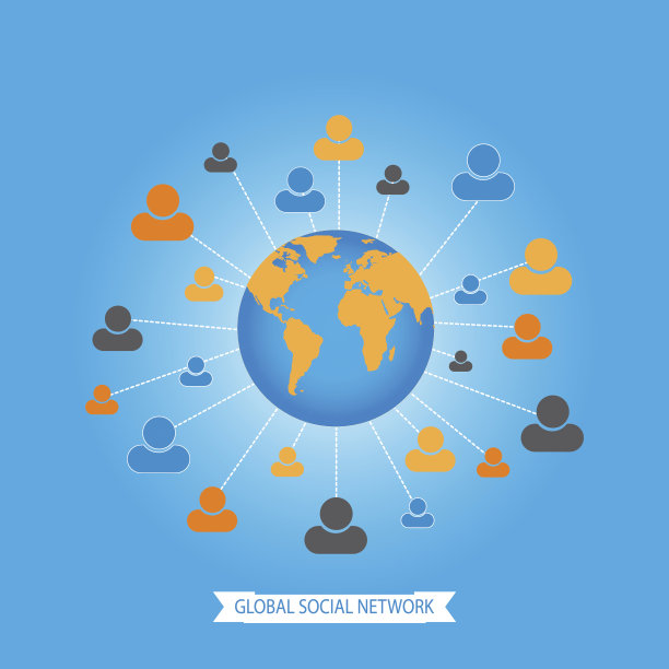 全球社交媒体网络。图片下载
