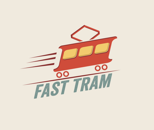 复古插图快速电车素材图片