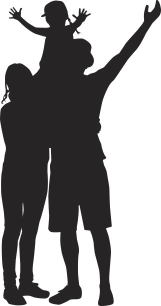 矢量剪影的家庭。图片下载