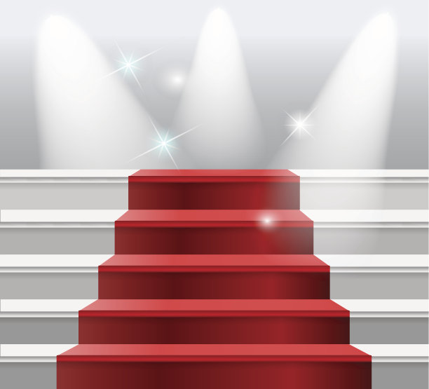 铺红地毯的楼梯图片下载