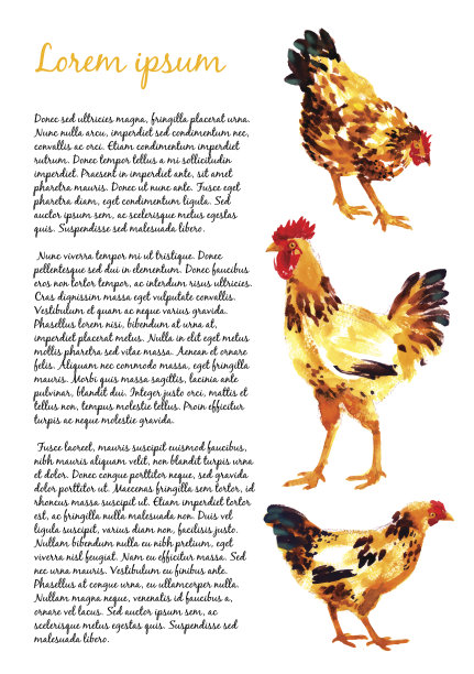 设计模板与水彩母鸡图片下载