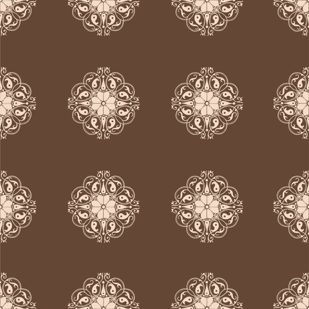 无缝大马士革壁纸。复古模式向量集图片下载