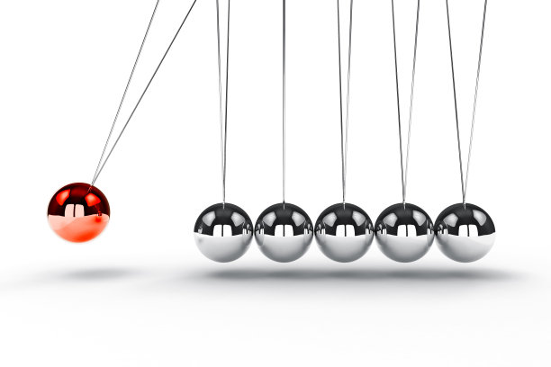 3d图像渲染的牛顿的摇篮在白色的背景图片下载