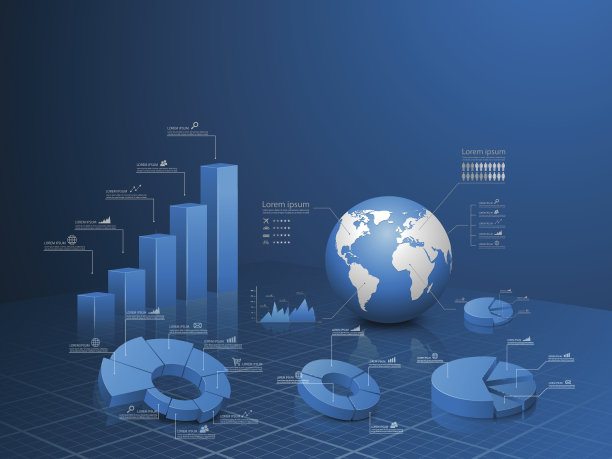 带有信息图全局模板的矢量三维图集。图片下载