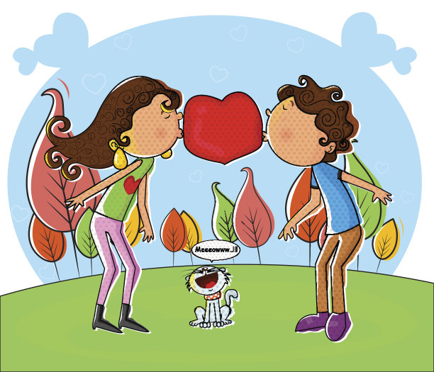 相爱的情侣接吻和交心图片下载