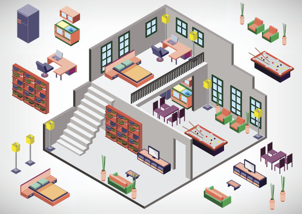 说明信息图形室内房间的概念图片下载