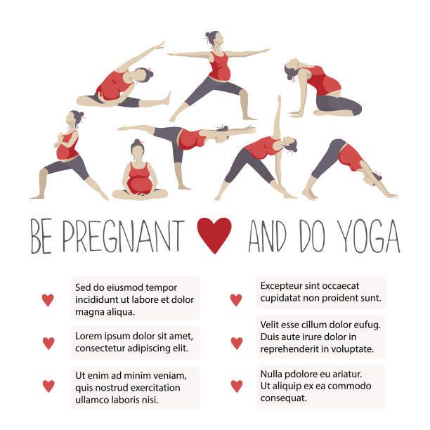 孕妇瑜伽广告横幅模板。素材图片