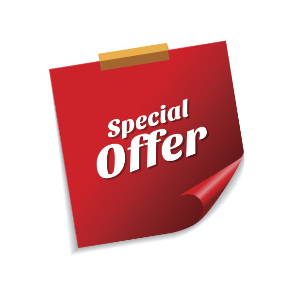 特别优惠红色便利贴矢量图标设计图片下载