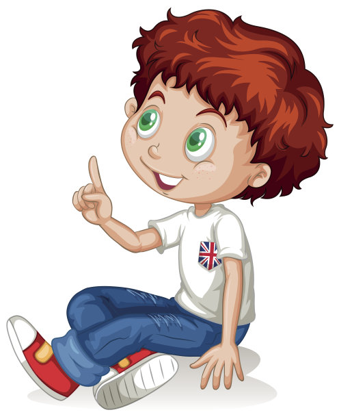 小男孩向上指着图片下载