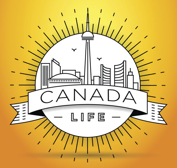 最小的加拿大线性天际线与排版设计图片下载