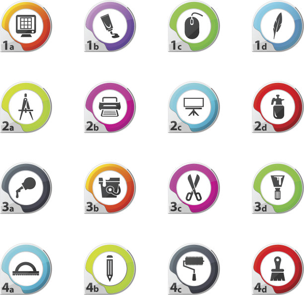 美术工具图标集图片下载