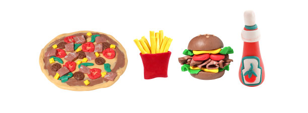 日本黏土制作的微型快餐模型图片下载