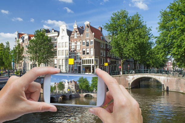 在阿姆斯特丹用智能手机拍照图片下载