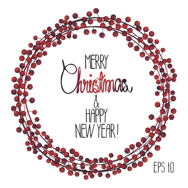 冬青向量花环图片下载