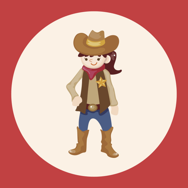 牛仔的主题元素图片下载