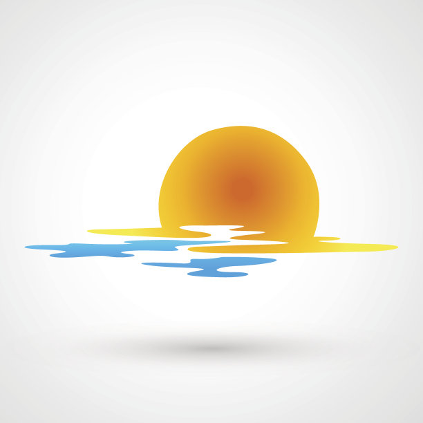 日落和海浪的图标素材图片