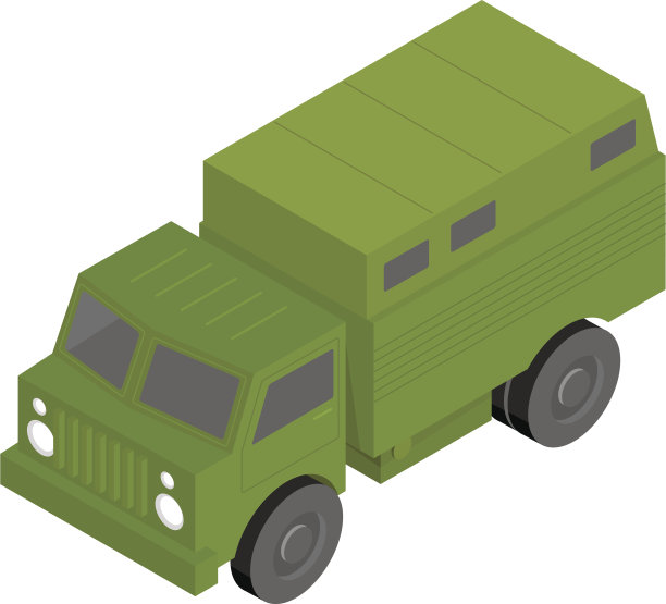 等距3d军用卡车图片下载